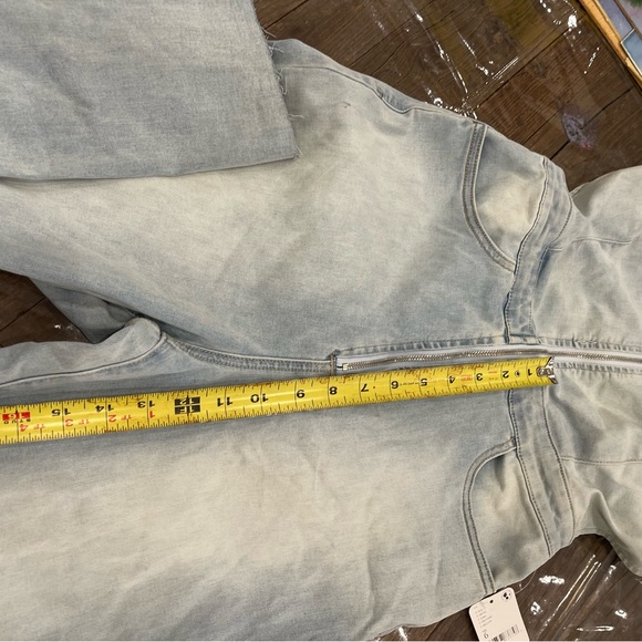 Free People light Blue crvy on 2nd ave one piece Jumpsuit with Wide Legs - Picture 9 of 16